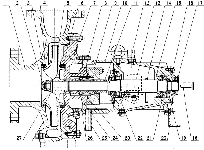 降膜蒸發(fā)泵降膜蒸發(fā)器泵降膜蒸發(fā)進(jìn)料泵降膜蒸發(fā)循環(huán)泵結(jié)構(gòu)圖